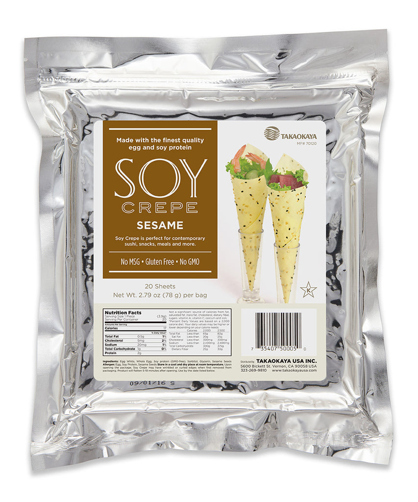 Soymeソンメ Soy Crepe Sesame (20 sheets) – Takaokaya USA